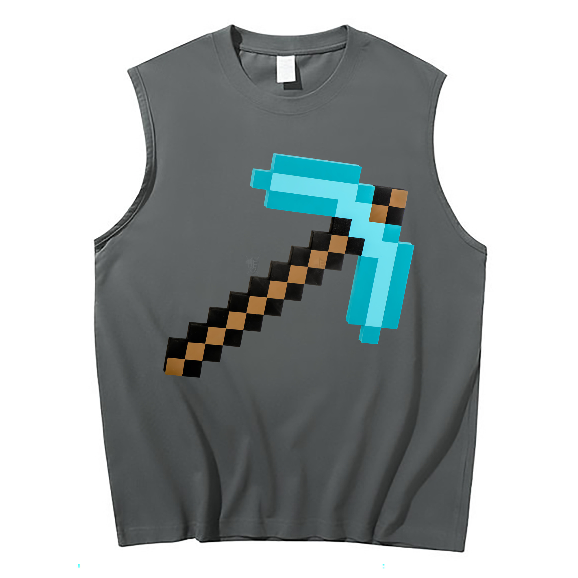（画像用） マインクラフト ブロックの世界 Minecraft MC Block world コットン100％タンクトップ（フロントプリント）
